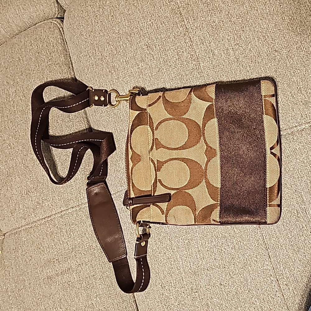 COACH Brown and Tan Crossbody
